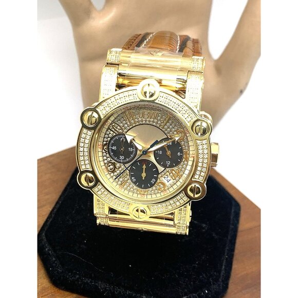 JBW Men's Watch JB6215-10C Phantom 10 YR Anniversary Diamond Quartz Gold Dial - Picture 1 of 15